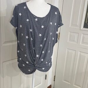 Lucky Brand Charcoal Star Print Women's Tee